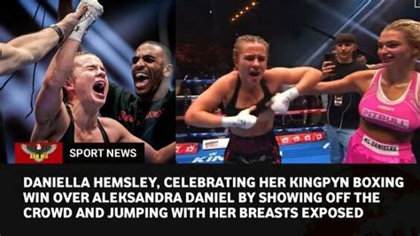 hemsley boxing celebration|OnlyFans star Daniella Hemsley flashes crowd。